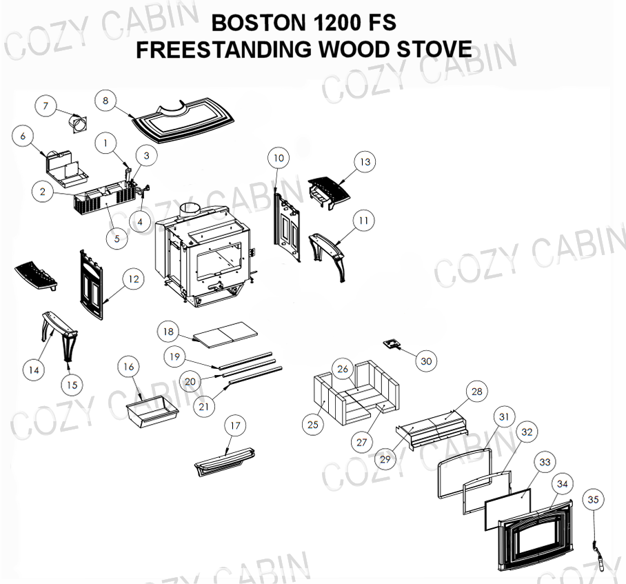 BOSTON 1200 & 1200-C FS FREESTANDING WOOD STOVE (May 26, 2011 - May 5, 2020) #C-13837